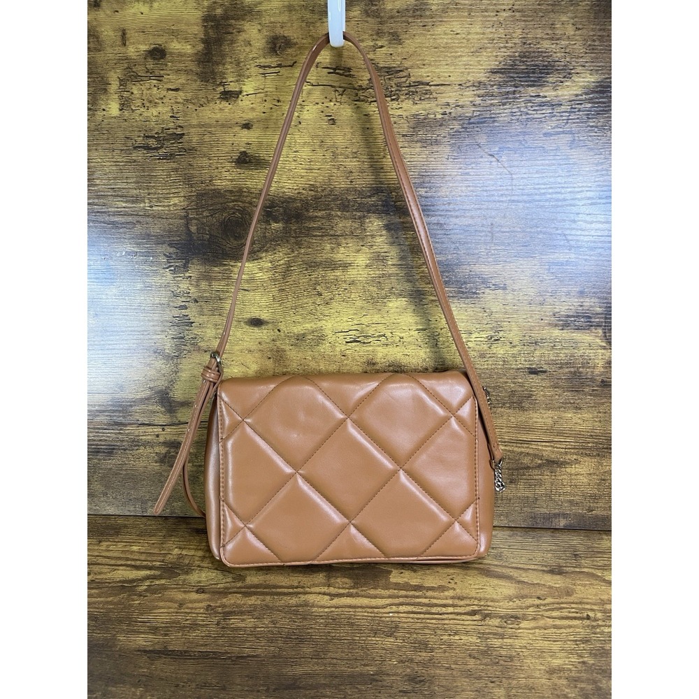 A New Day Camel Brown Faux Leather Crossbody Bag